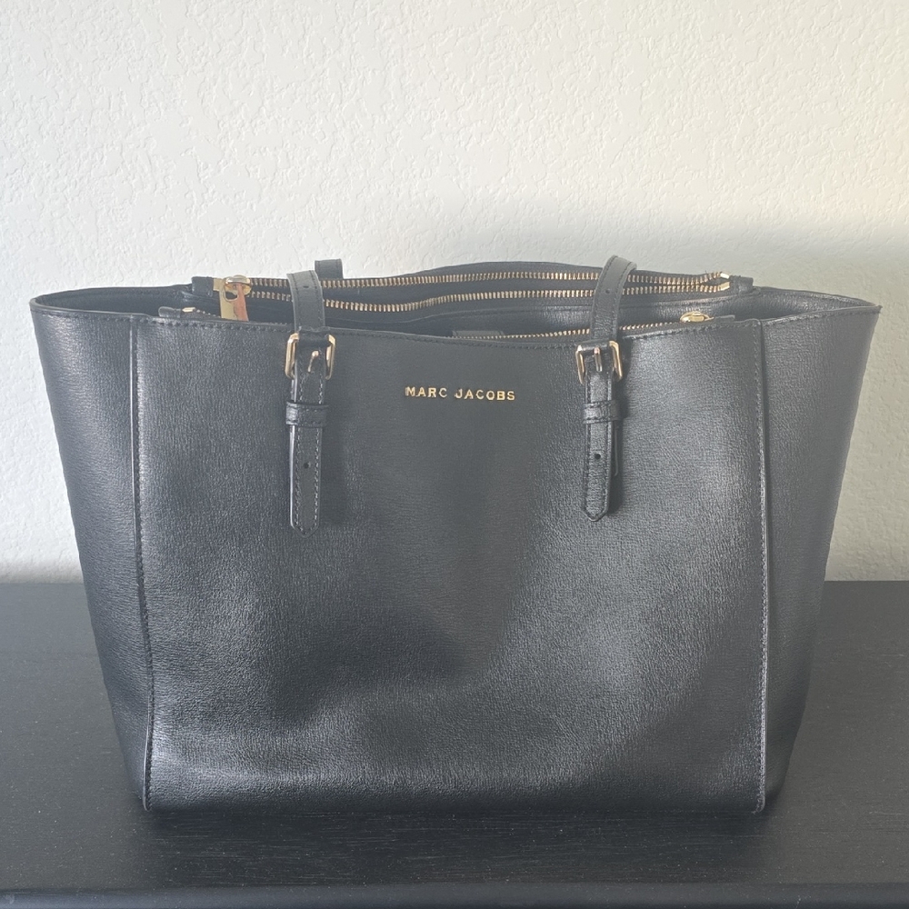 Marc Jacobs Black Tote with Gold Accents